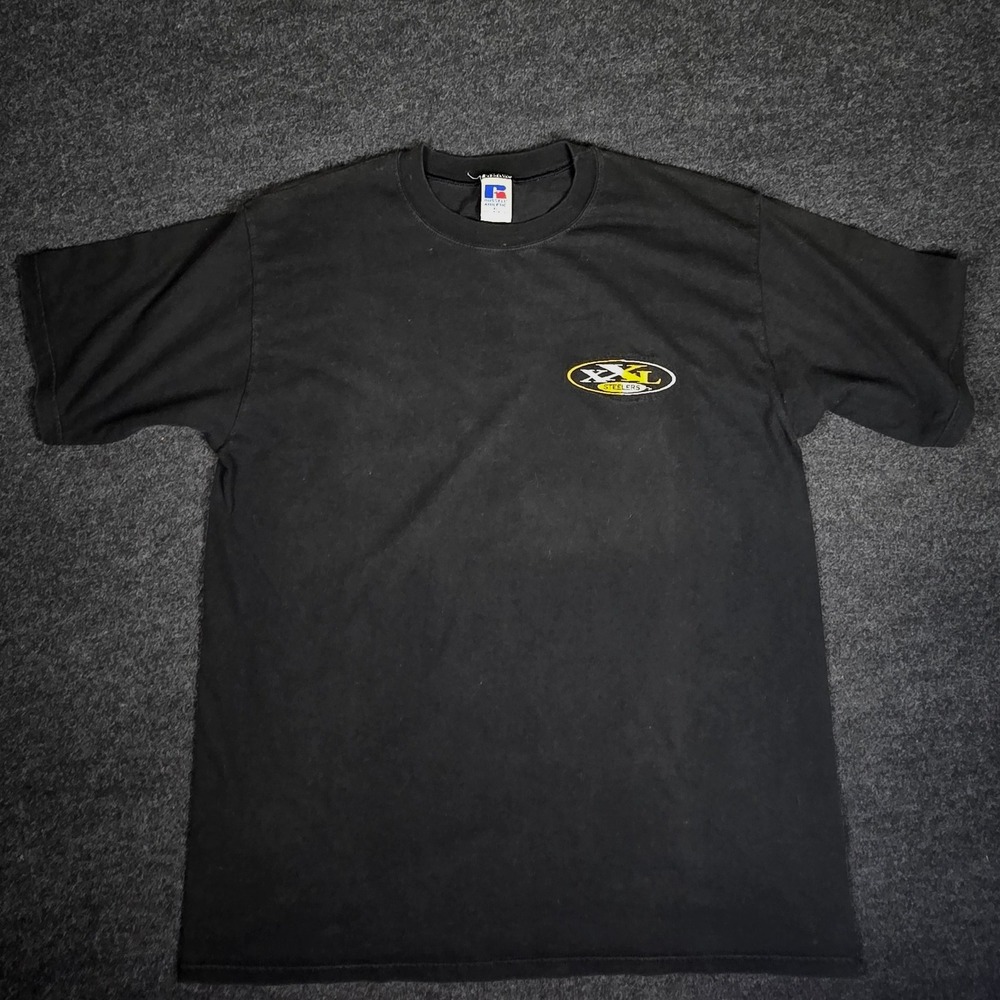 Vtg Russell Athletic NFL Pittsburgh Steelers Black T-Shirt Size XL